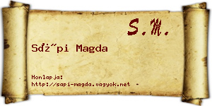 Sápi Magda névjegykártya